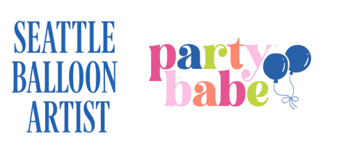 The logos for Seattle Balloon Artist and Party Babe