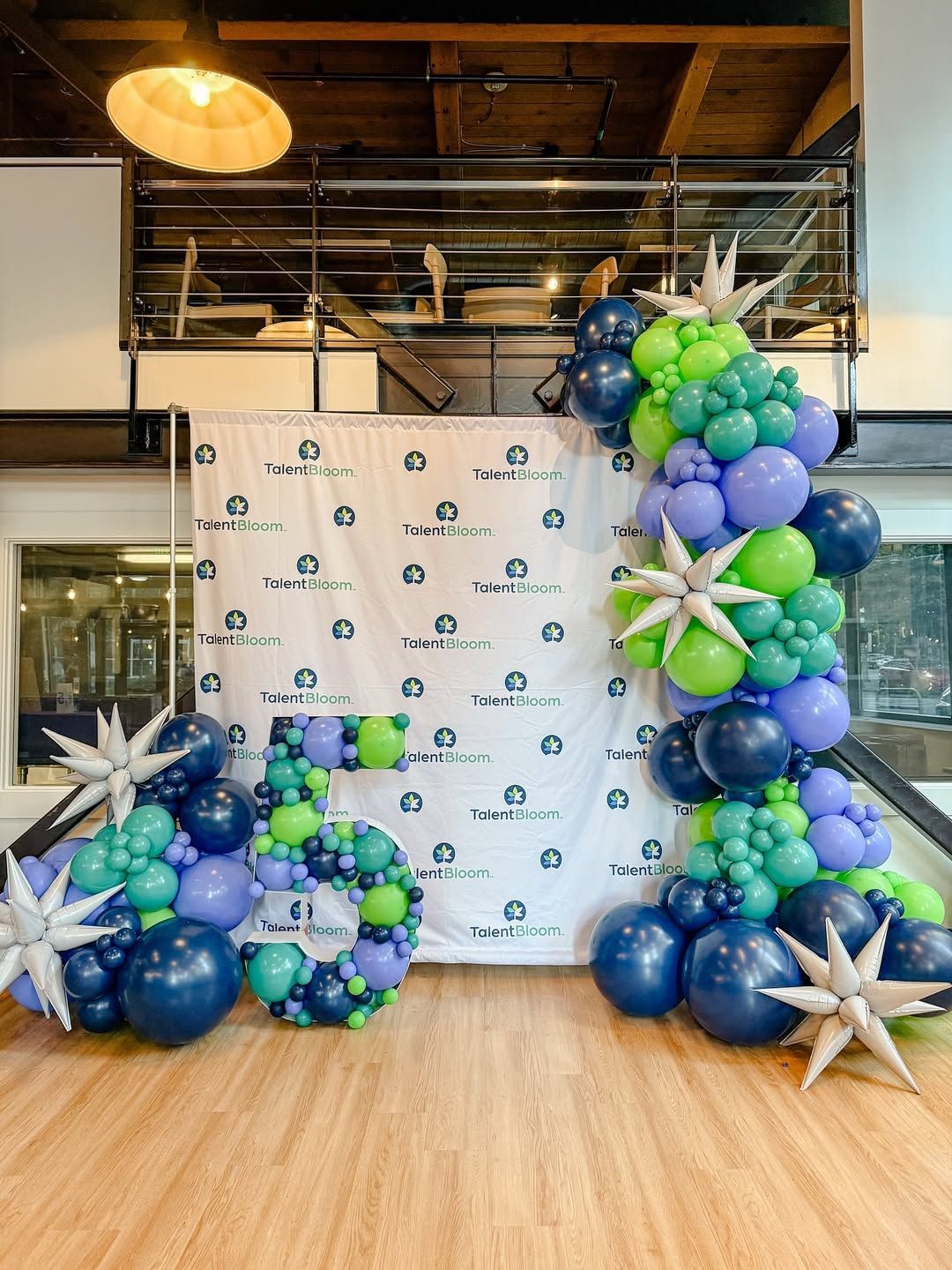 Colorful balloon arch and 