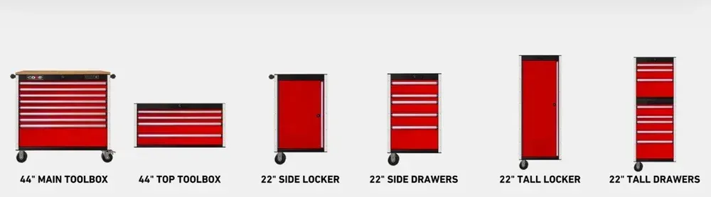 Six red rectangle layouts with varying black striped patterns and different aspect ratios on a white background