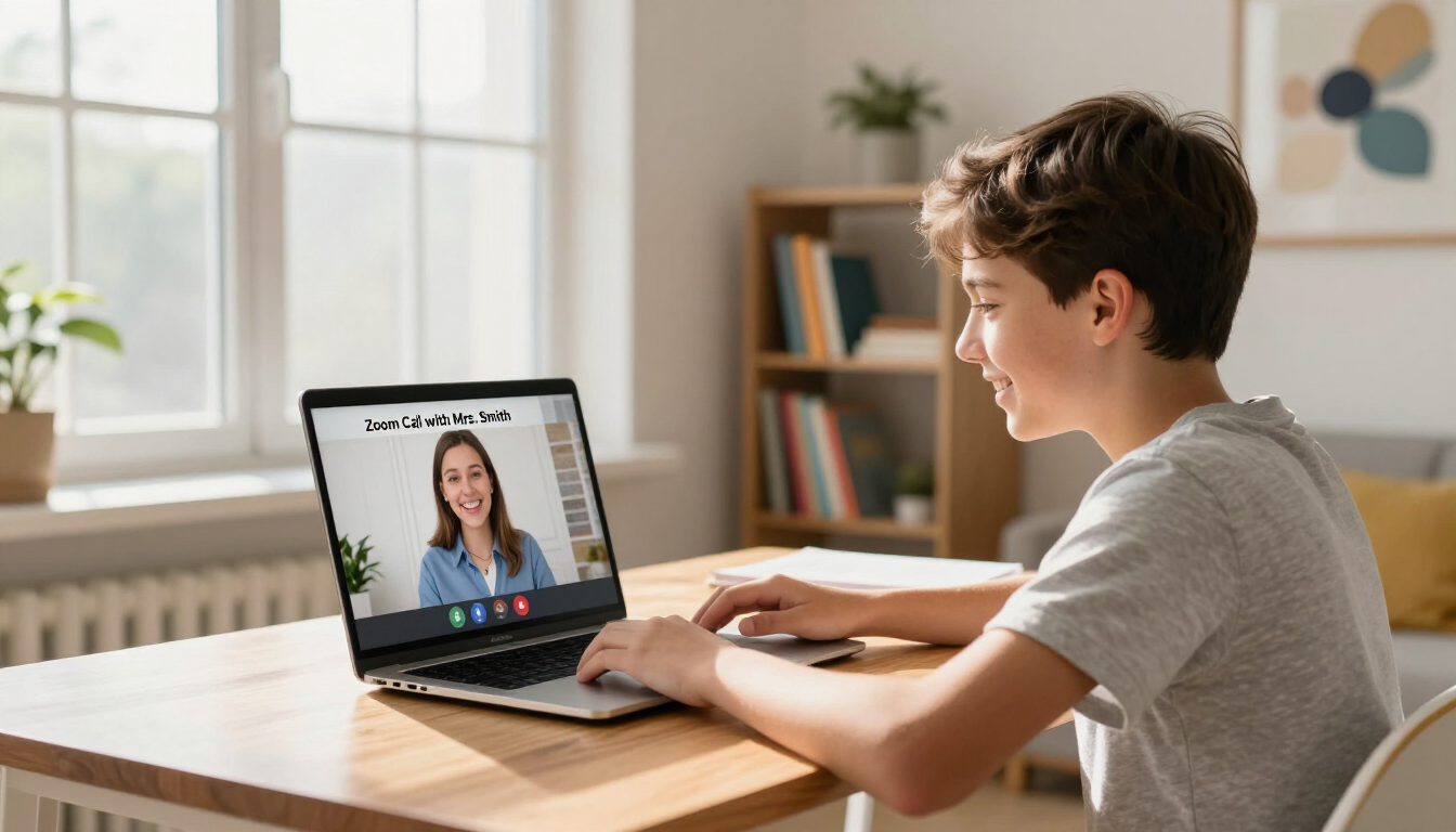 student learning on laptop