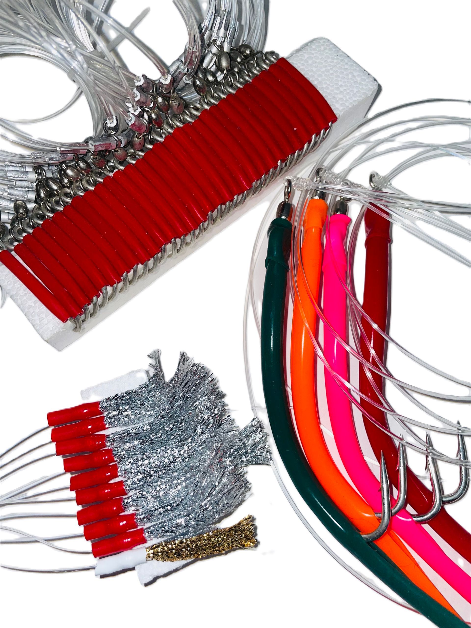 Swivel gear and rigged Gummimak lures