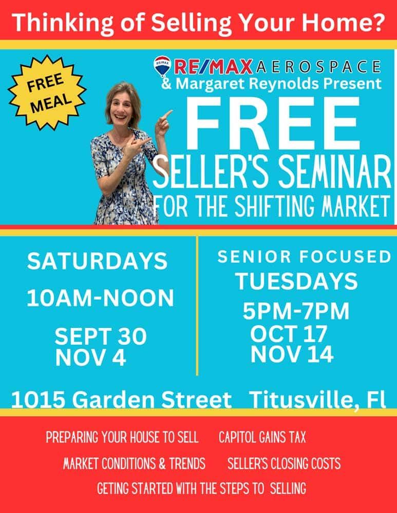A flyer for a free seller 's seminar for the shifting market