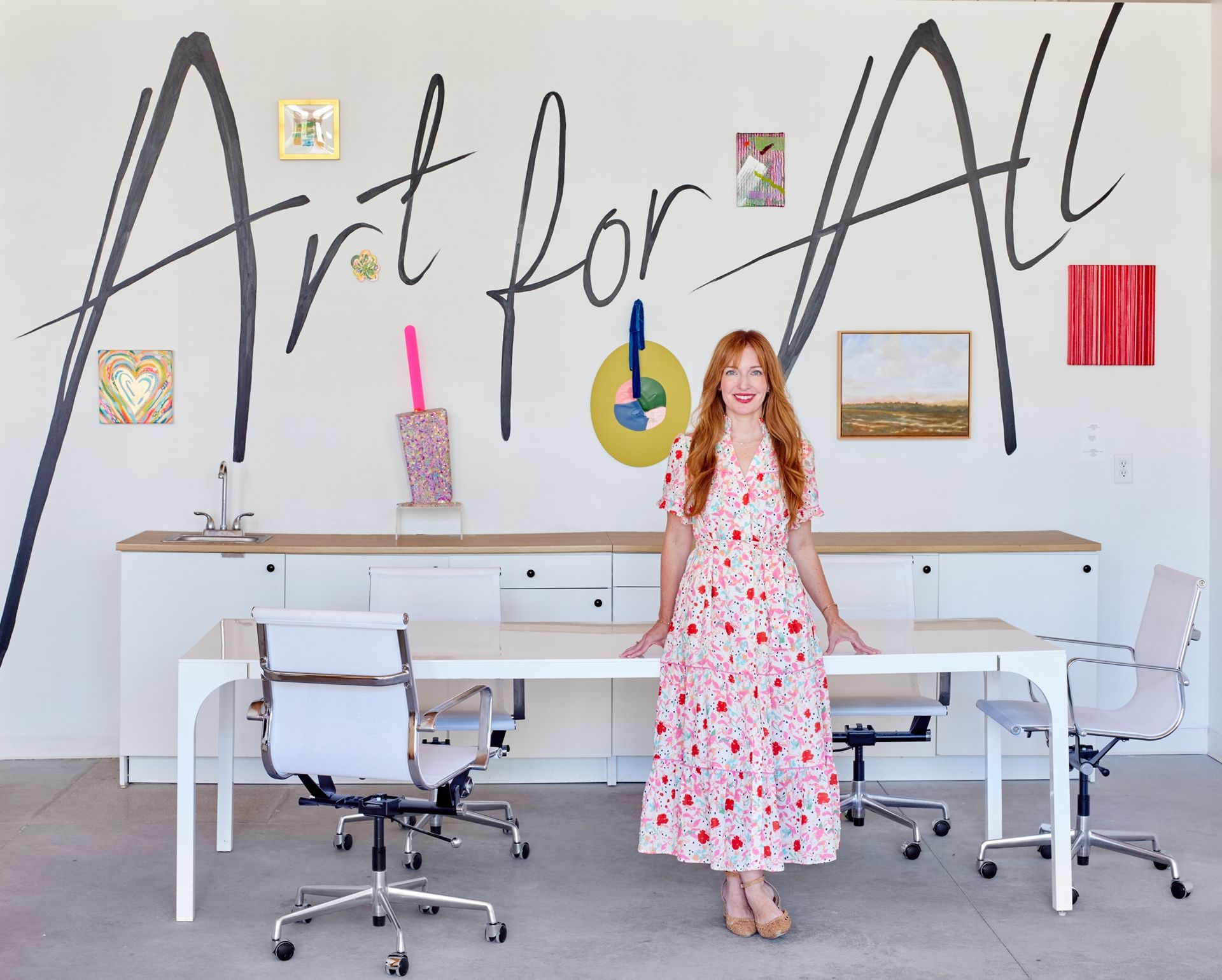 Liz photo with Art for All sign
