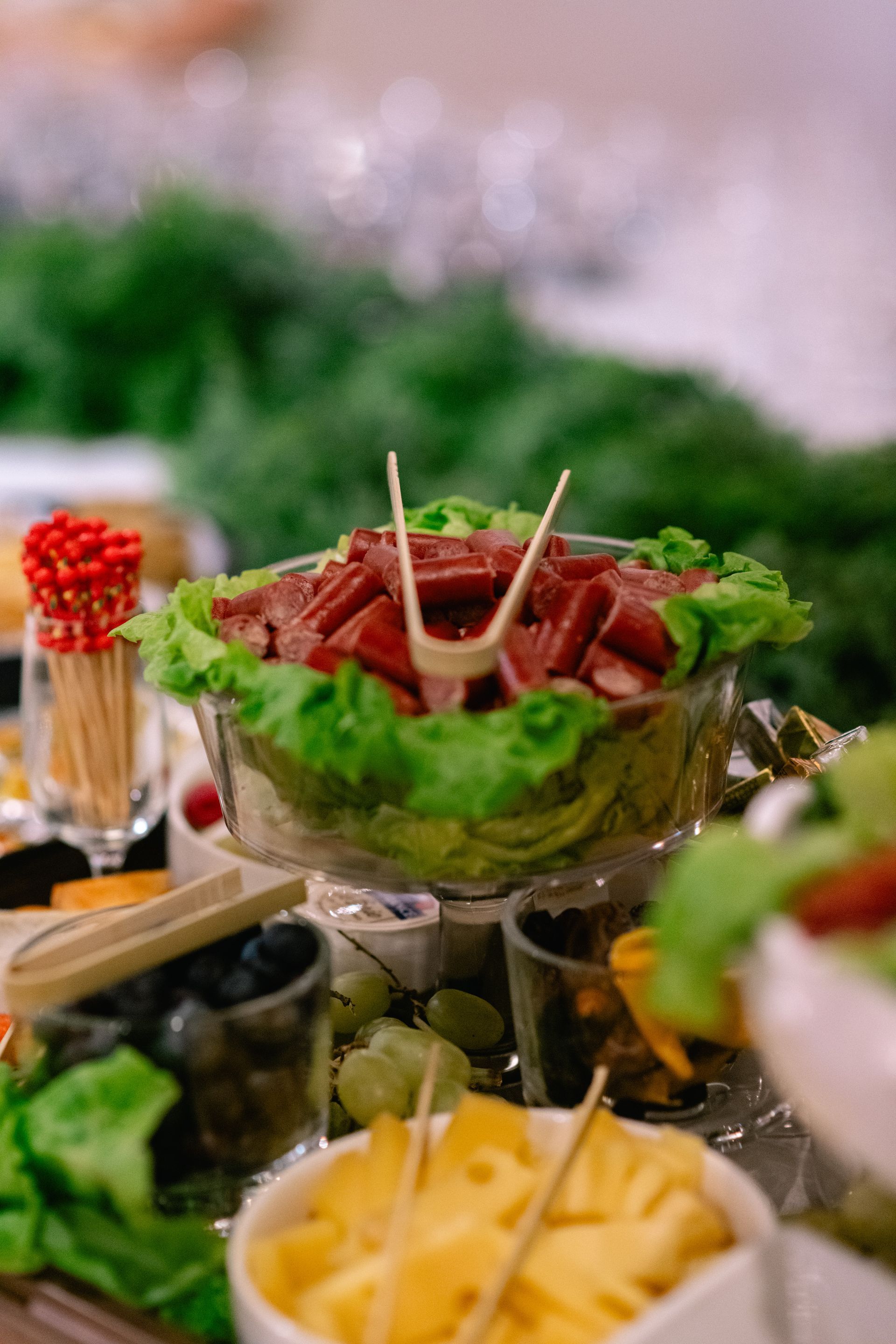 Tablescape of food