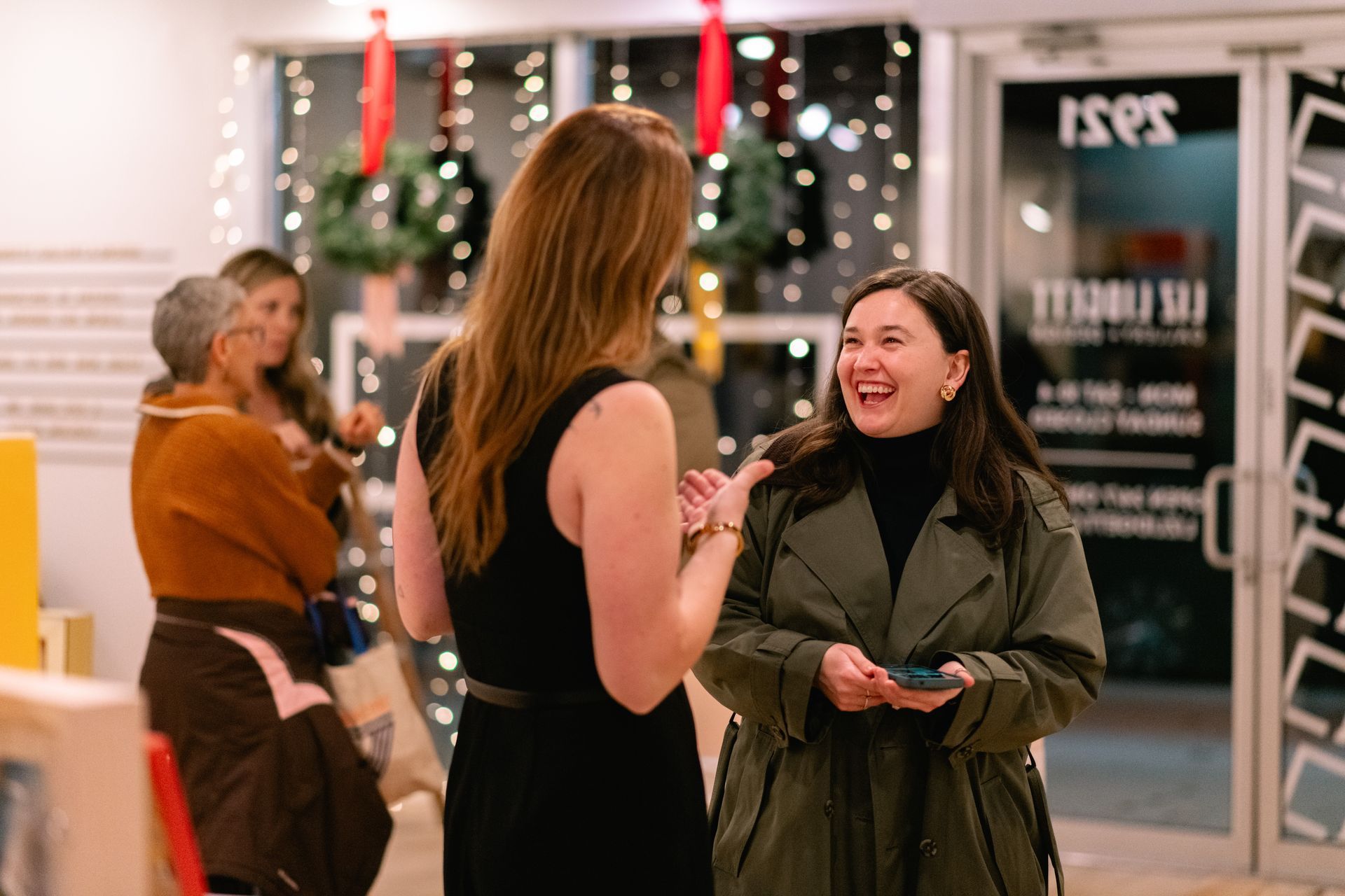 Tina chatting with guests