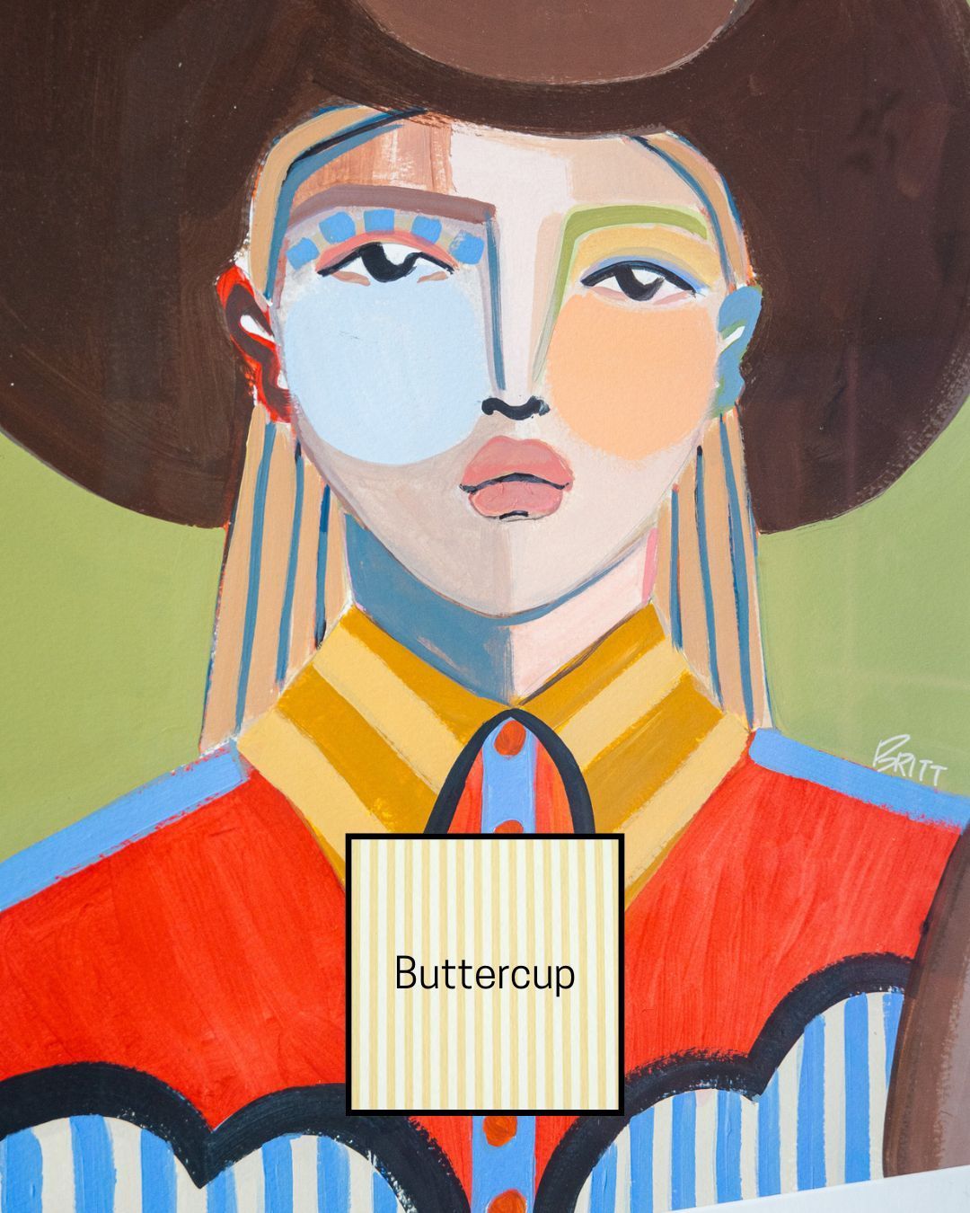 Brittany cowgirl painting