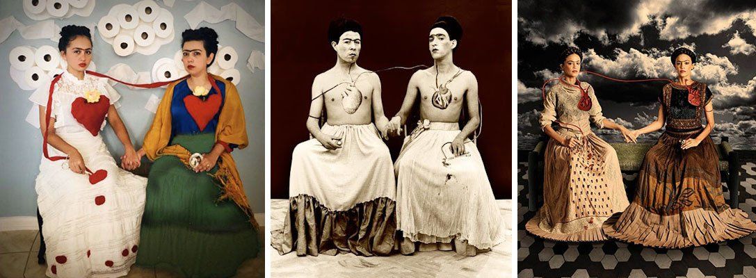 The Two Fridas fan art. L>R: @OrendorffweeART,  Yeguas del Apocalipsis, Rohit Chawla