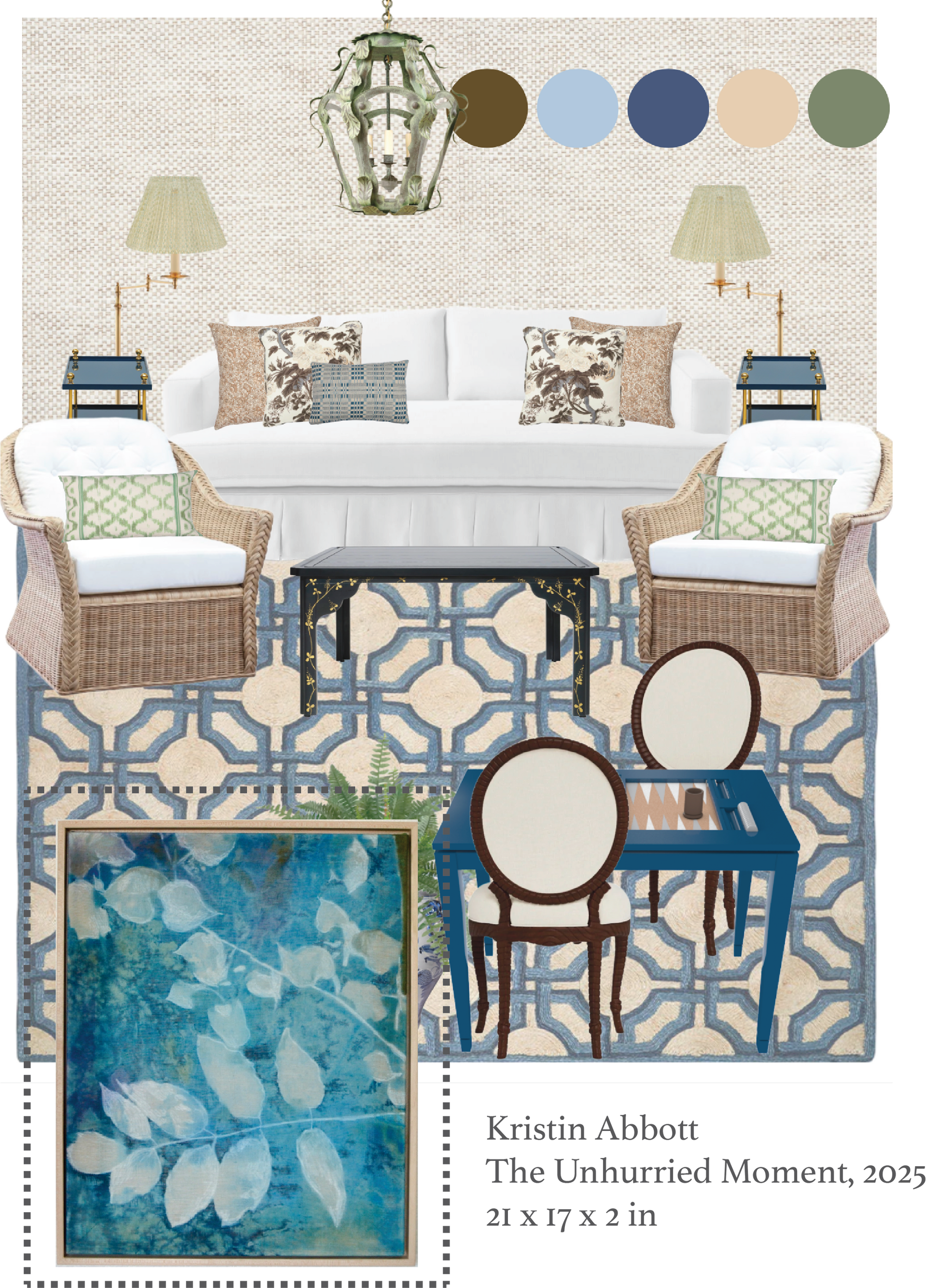 interior design scheme with art
