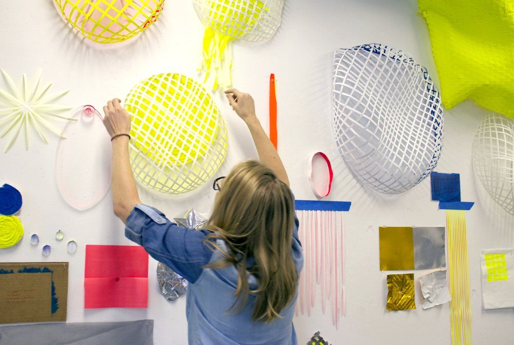 Leigh Suggs installing works 