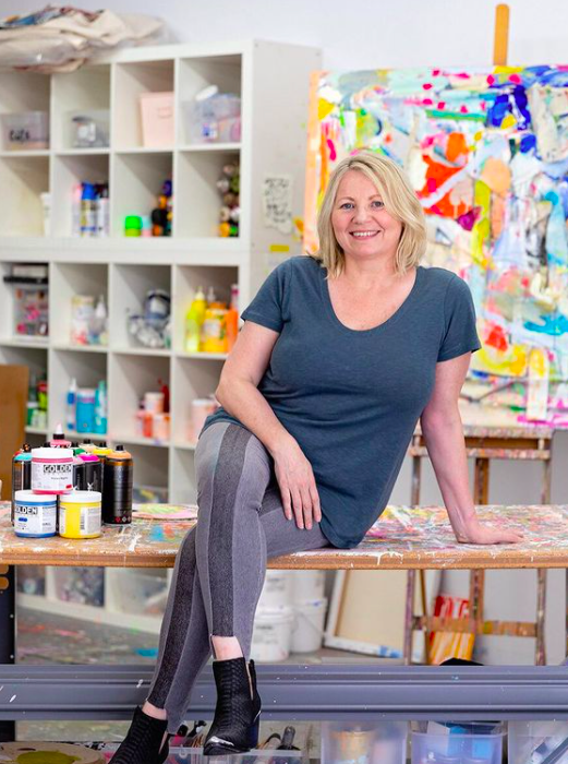 Lesley Grainger in the studio