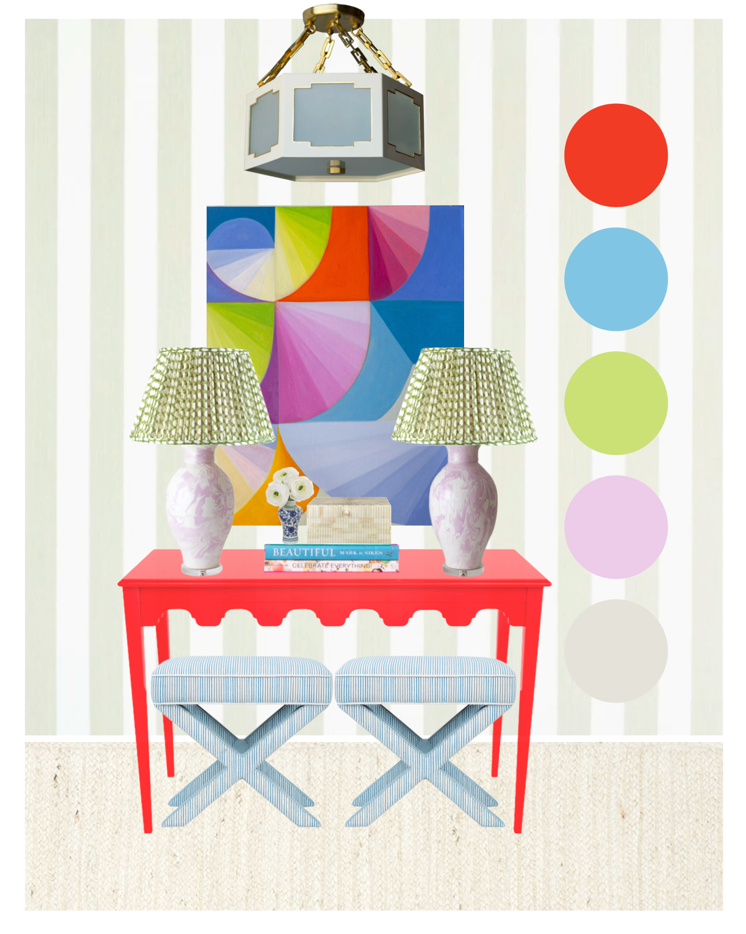 bold interior design scheme for an entryway