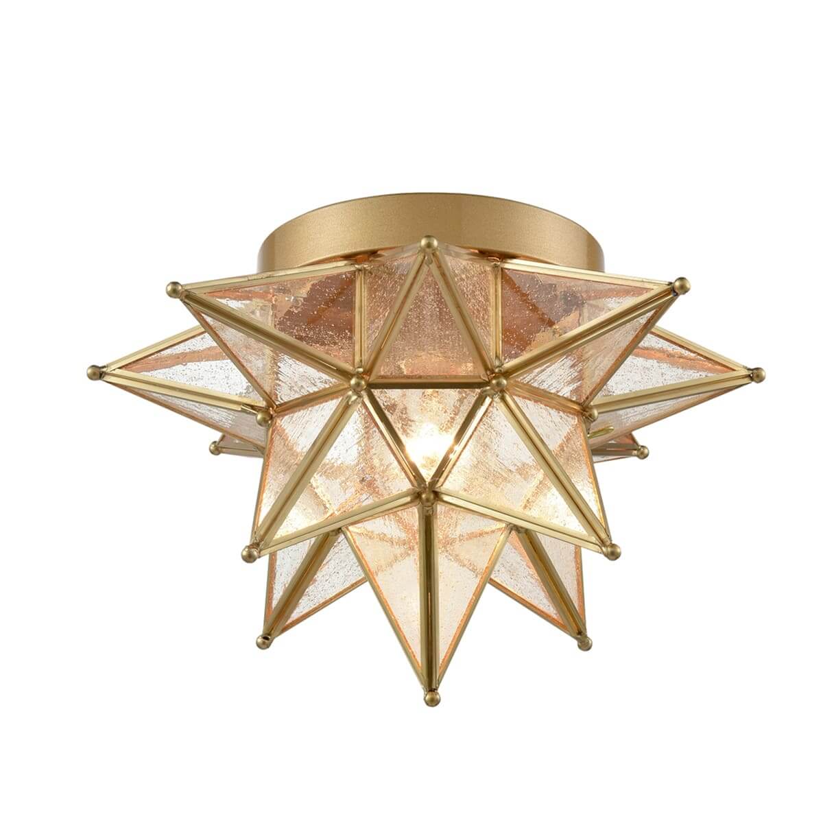 Seeded Glass Brass Moravian Star