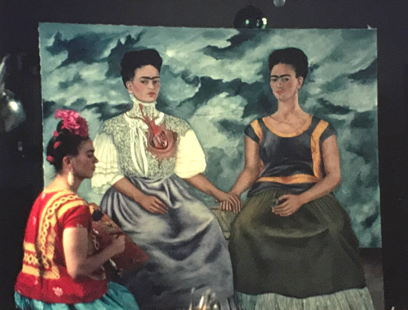 Frida Kahlo painting “Las Dos Fridas (The Two Fridas)” Photograph by Nickolas Muray, 1939