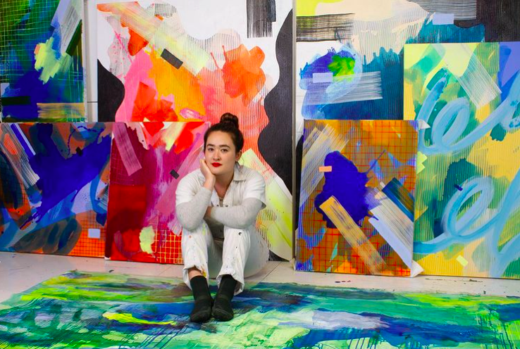 Makiko Harris with Various Works 