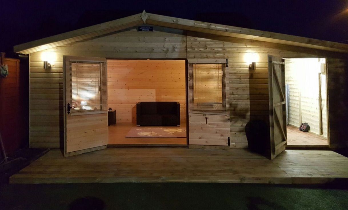 Reverse Apex Summerhouse Shed Combination