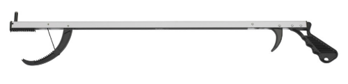 Metal wall-mounted push-up bar with curved handgrips on a white background