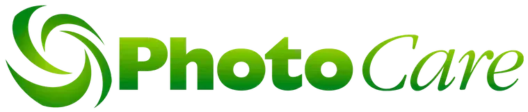 The photocare logo is green and white on a white background.