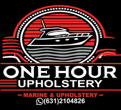 Henry's Dirt Works and Construction A logo for one hour upholstery marine and upholstery.