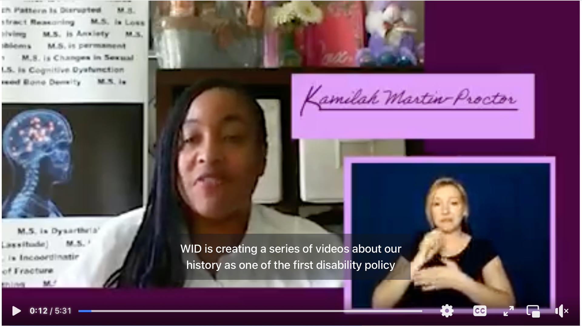 a woman is talking on a video call with a sign language interpreter .