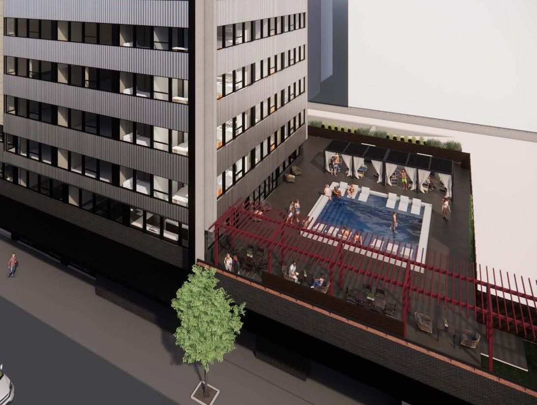 The National Building Exterior - With Longe Rooftop
