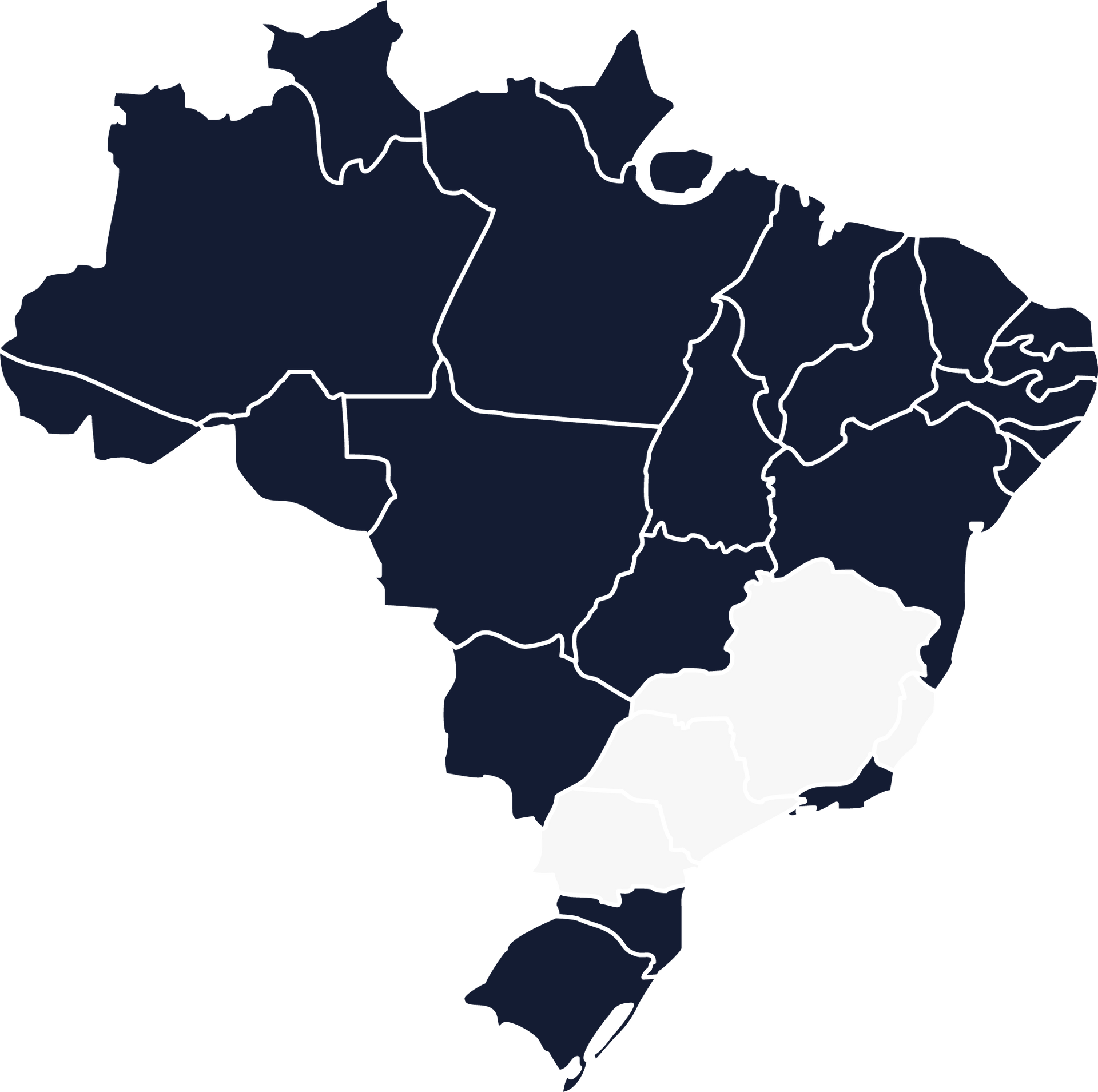 Unidades ABM Trading no mapa do Brasil