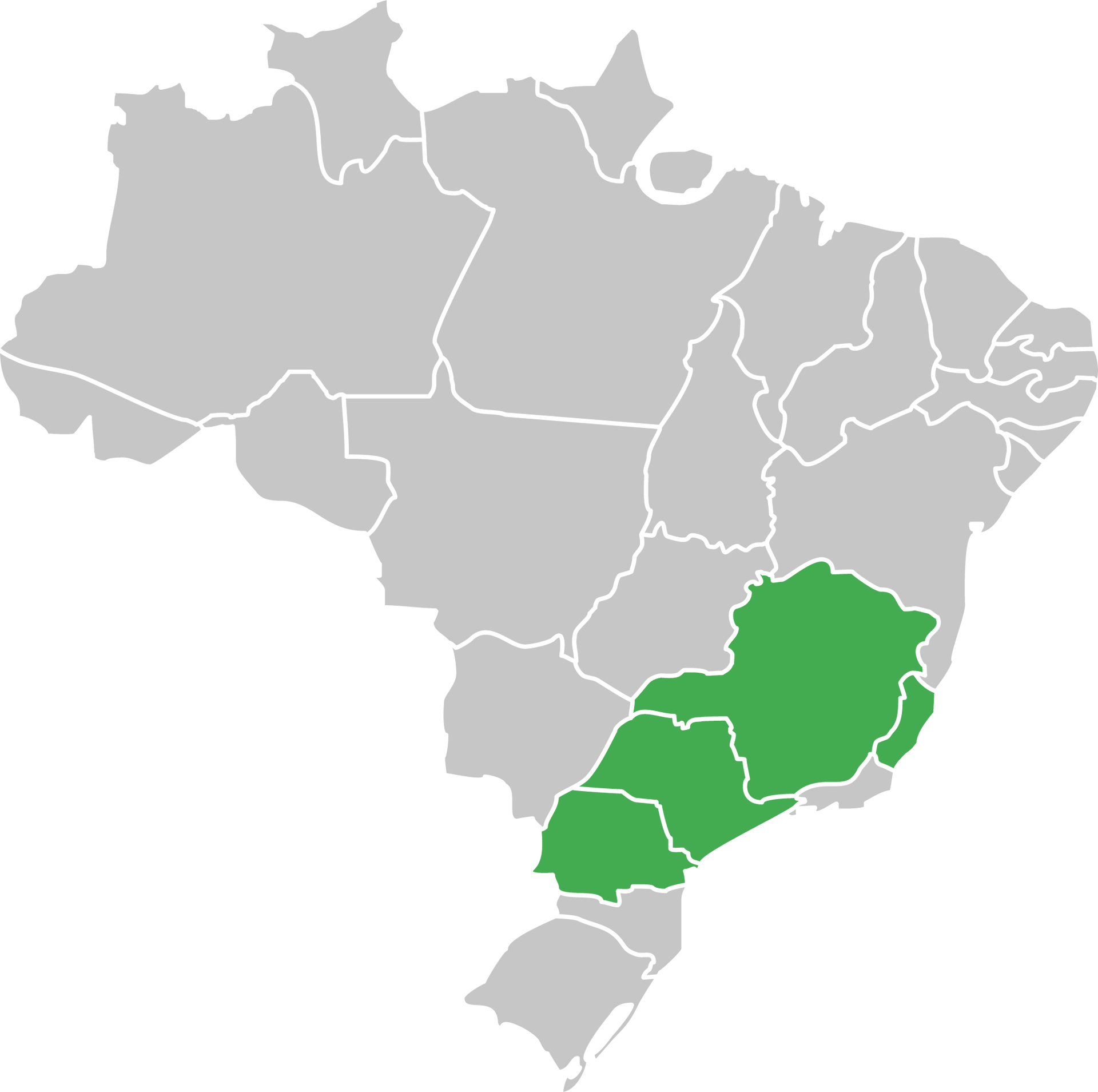 Unidades ABM Trading no mapa do Brasil
