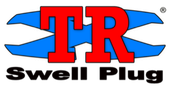 TR Swell Plug logo with red letters, blue wave shapes, and black text on a white background