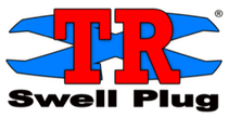 TR Swell Plug logo with red letters, blue wave shapes, and black text on a white background