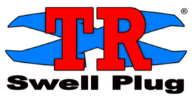 TR Swell Plug logo with red letters, blue wave shapes, and black text on a white background