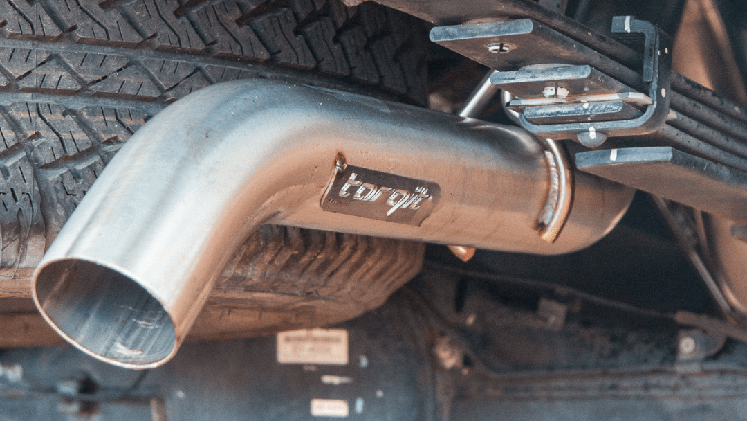 Torqit exhaust system installed on modified 4WD vehicle
