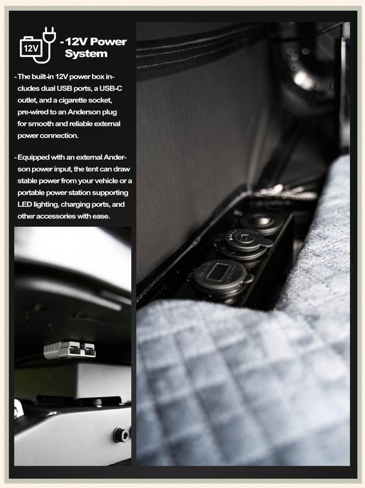C Adventure rooftop tent power management system