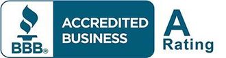 BBB Accredited Business A rating logo on white background