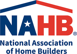 NAHB logo with blue and red house roof and National Association of Home Builders text