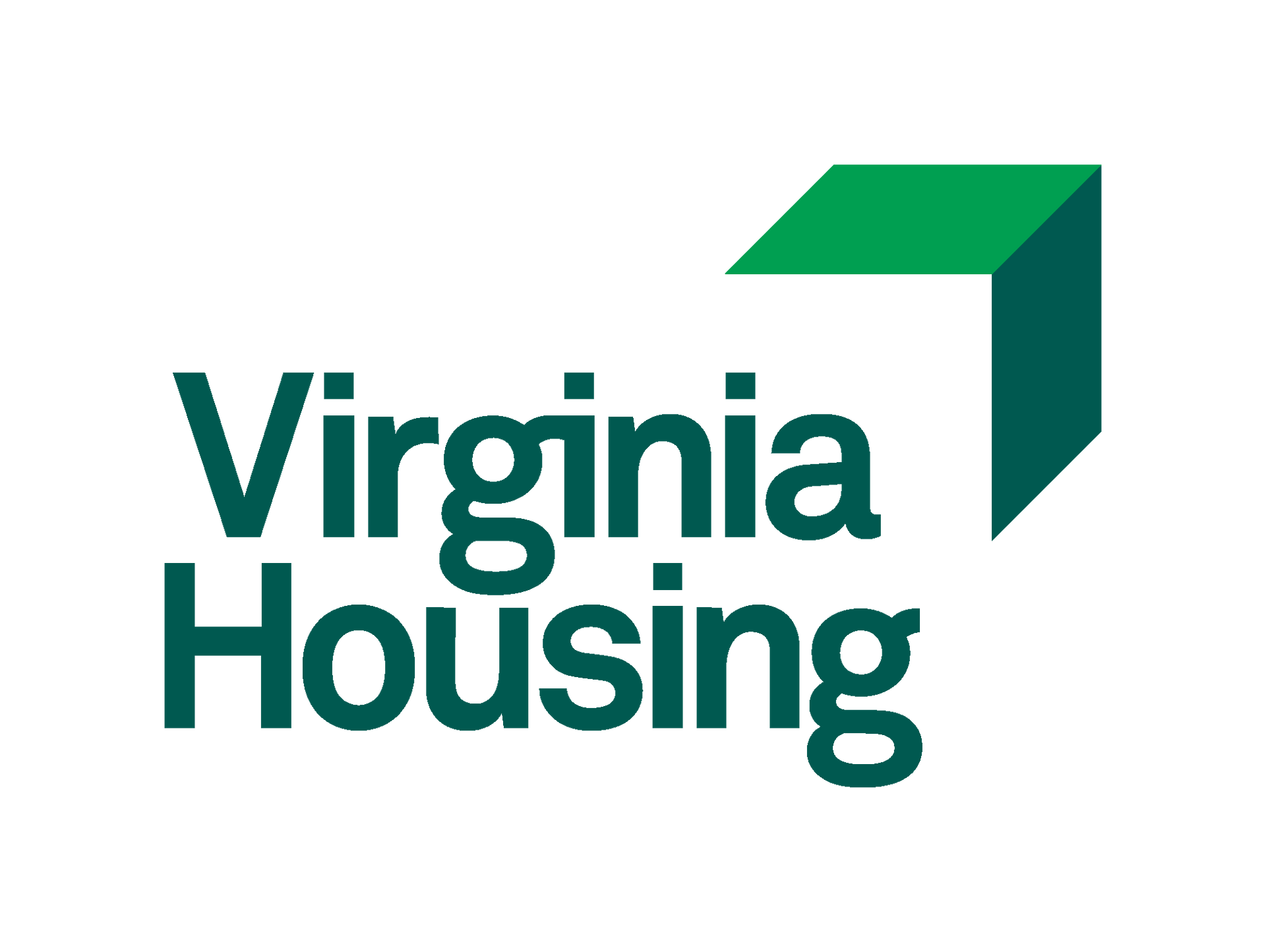 Virginia Housing logo in green and teal with stylized roof icon