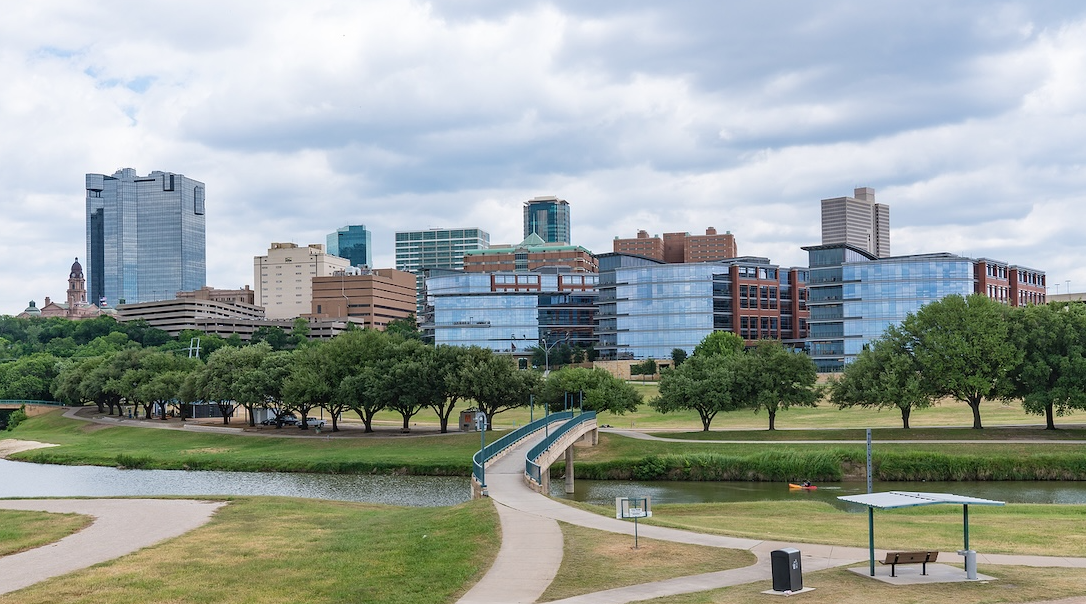 City of Fort Worth along the Trinity River