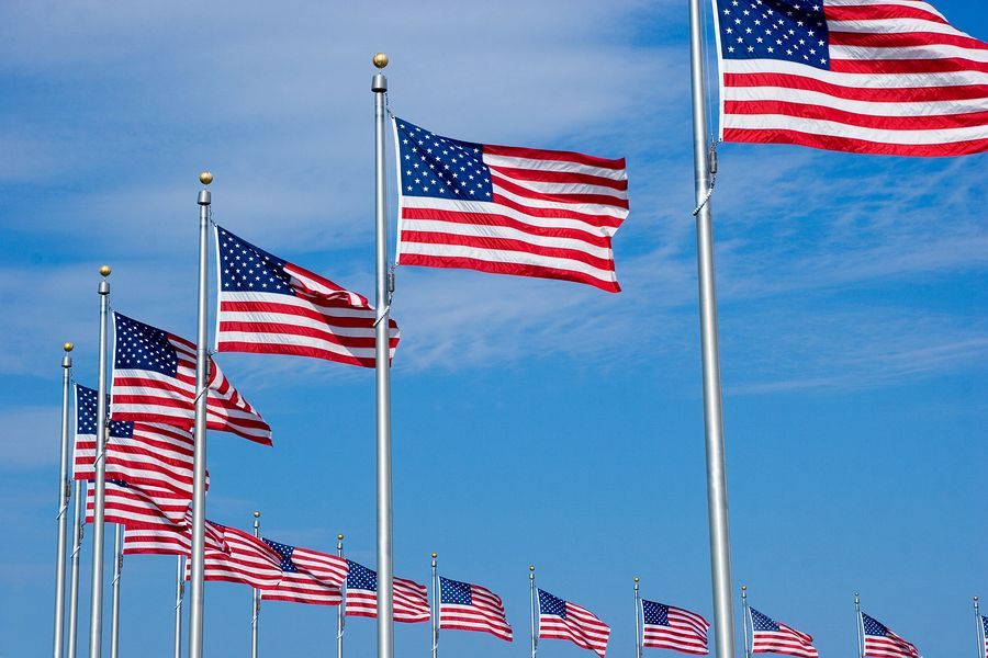 Flags flying for Memorial Day
