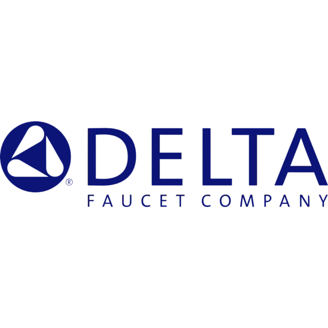 Delta faucet company logo on a white background 