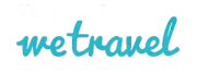 Turquoise handwritten “wetravel” logo on a white background