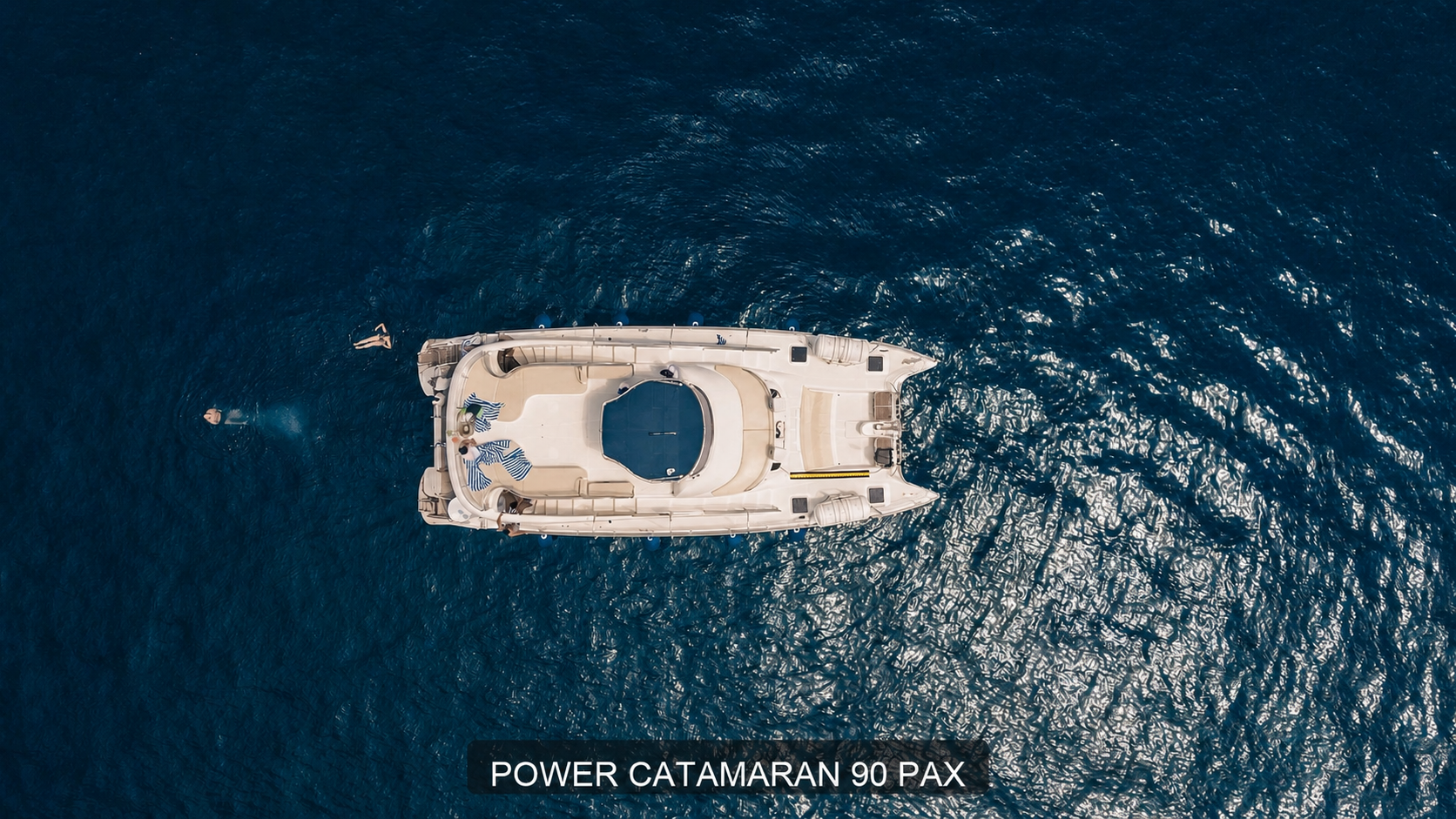 power catamaran for events fitting 90 people