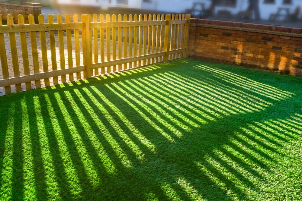Backyard Lawn With Strong Striped Shadows — Everyday Maintenance Pty Ltd In Beaconsfield, QLD