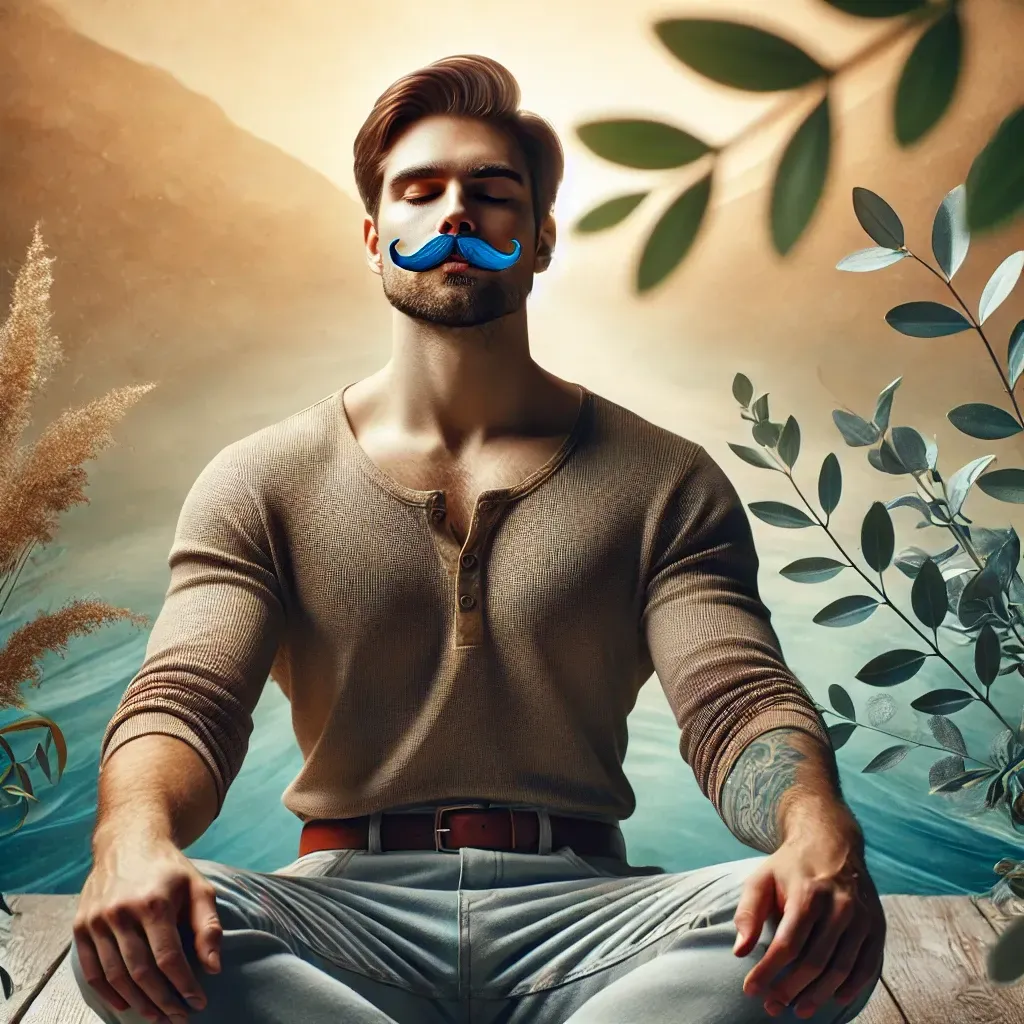 Man meditating to increase self-awareness in Movember