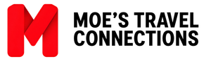Mo’s Travel Connections logo with a red “M” and black text on white background