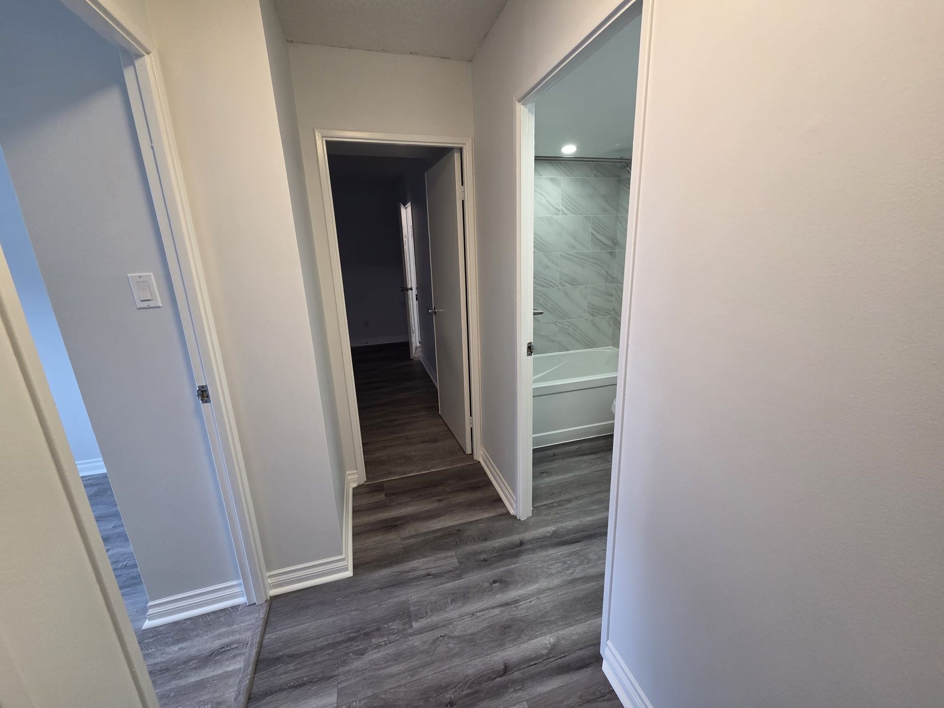 Interior hallway space showing laminate/vinyl floors, Laura Cooper Realtor 