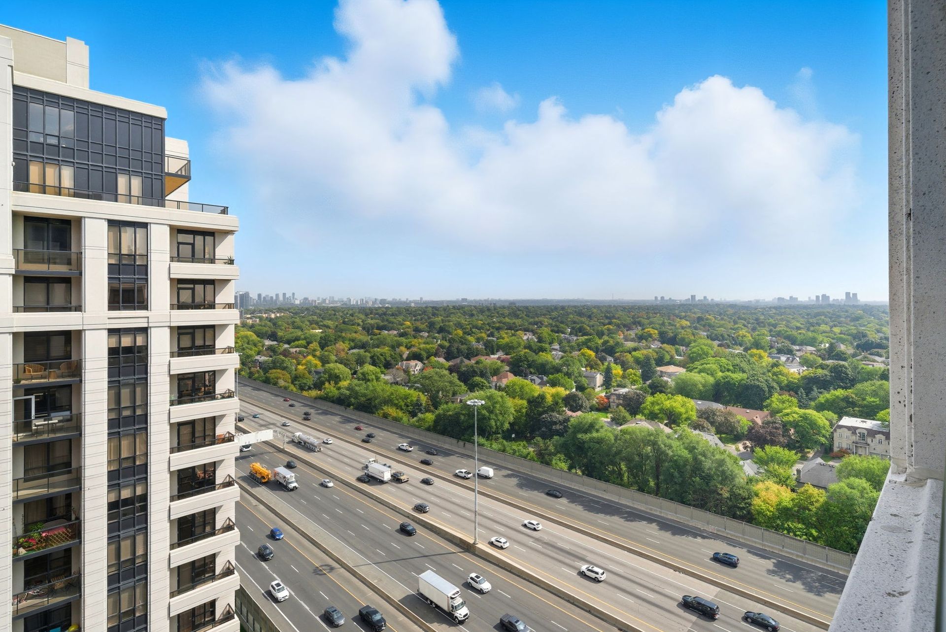 Balcony view overlooking North York and skyline, 1808 condo by Laura Cooper Realtor