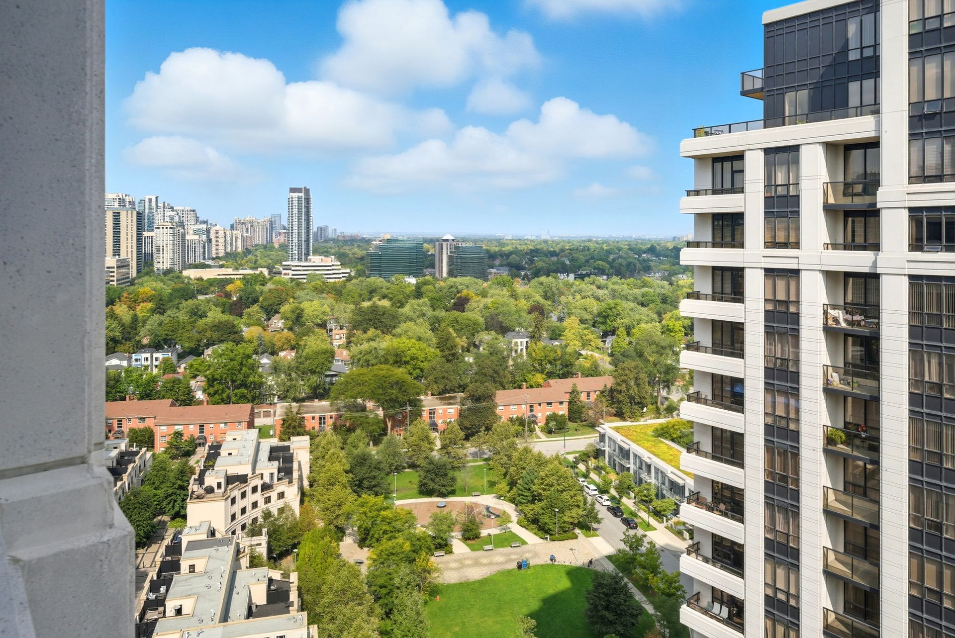 Balcony view overlooking North York and skyline, 1808 condo by Laura Cooper Realtor