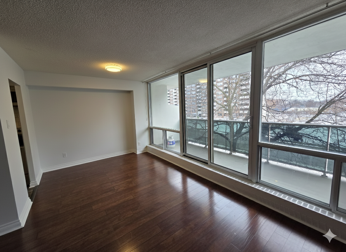 Balcony showing outdoor seating potential and year‑round use, listed by Laura Cooper Realtor