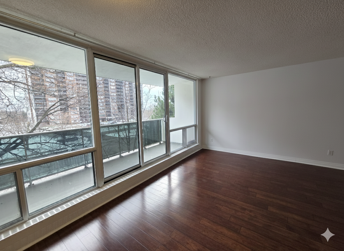 Balcony showing outdoor seating potential and year‑round use, listed by Laura Cooper Realtor