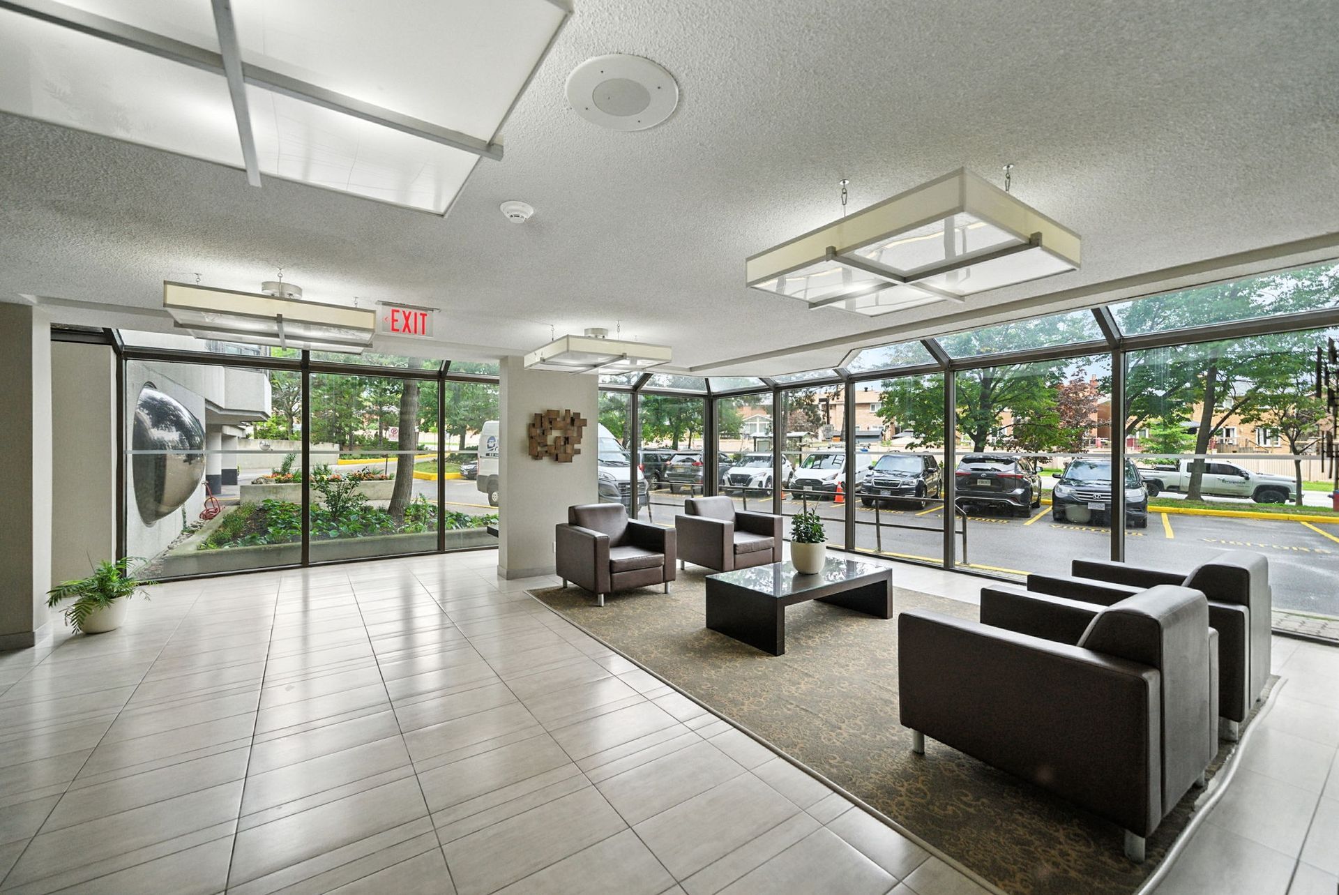 Front entrance and lobby access at Sherwood Towers, Mississauga real estate by Laura Cooper Realtor