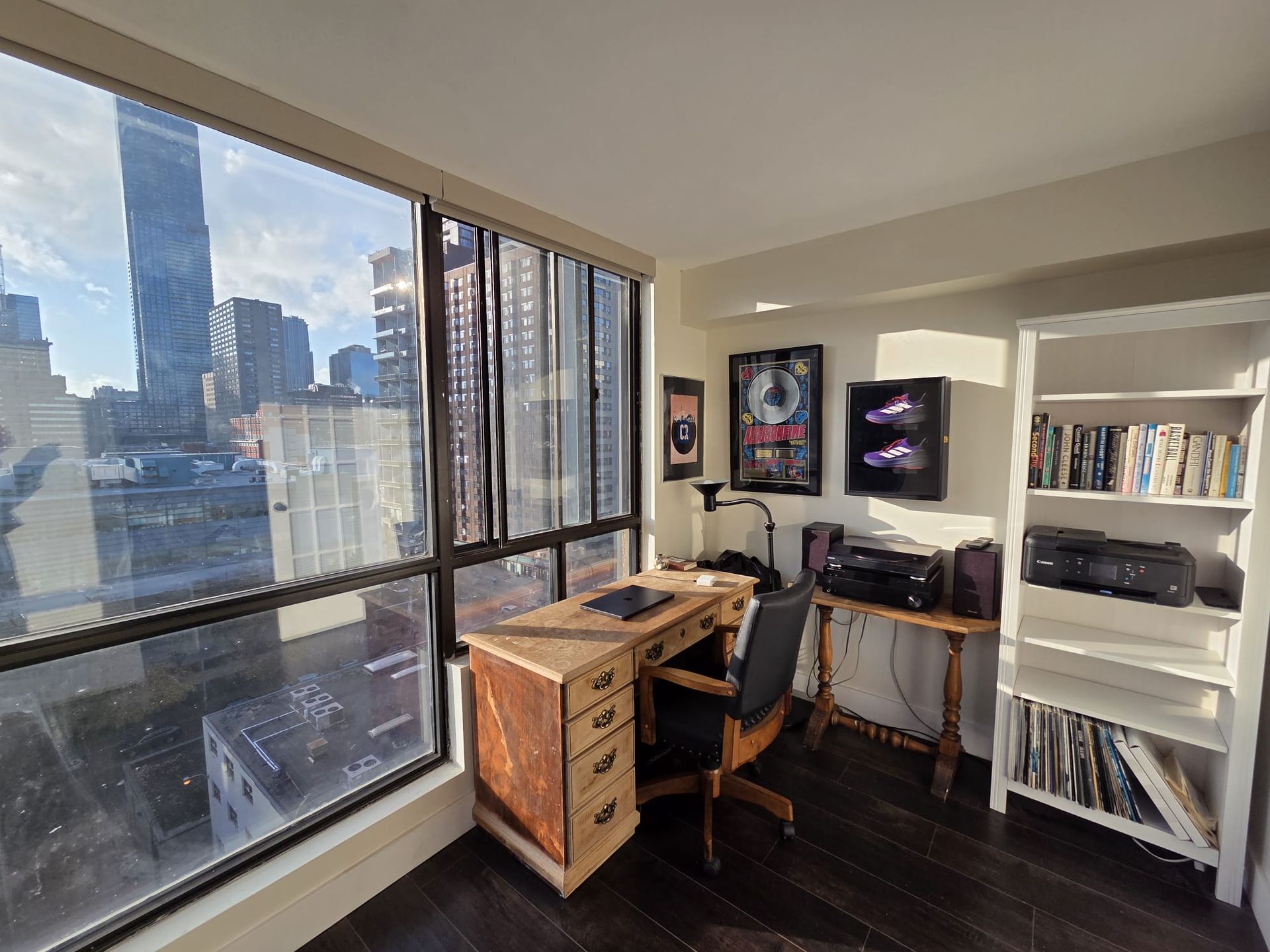 Den detail with natural light and vinyl flooring, featured by Laura Cooper Realtor