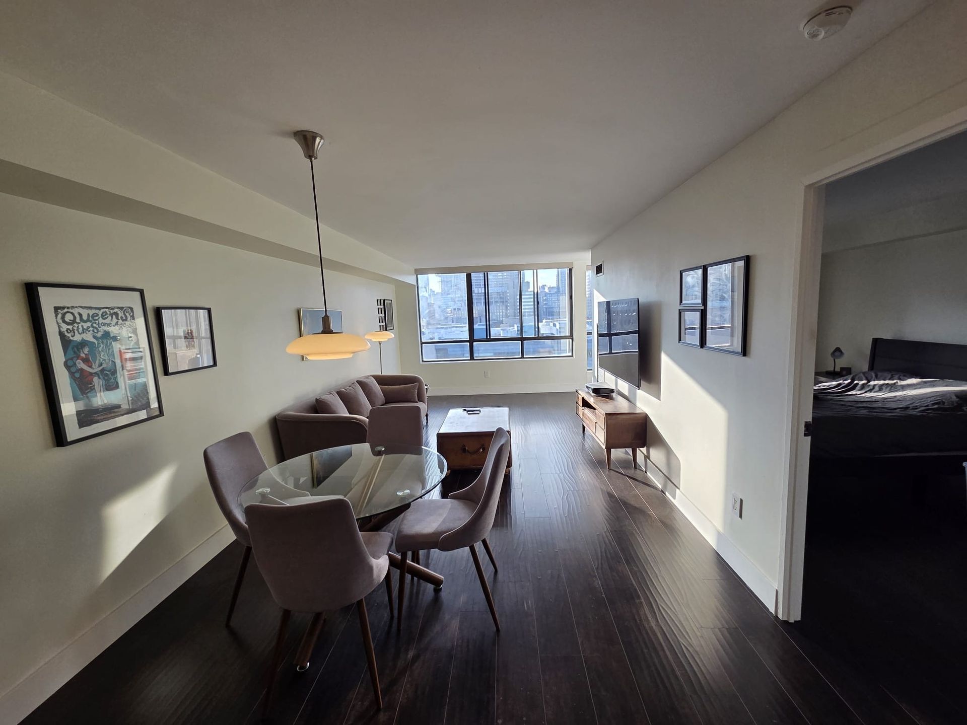 Combined living/dining space with downtown view, 1111 condo by Laura Cooper Realtor